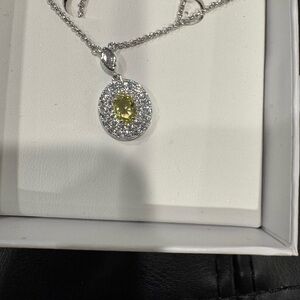 Elegant Silver and Yellow Pendant Necklace